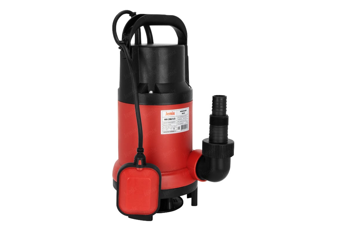 Фекальный насос JEMIX ФН-225-8 750 Вт, корпус пластик, макс.подъем 8 м, макс.произв. 13,5 куб.м./ч 87663