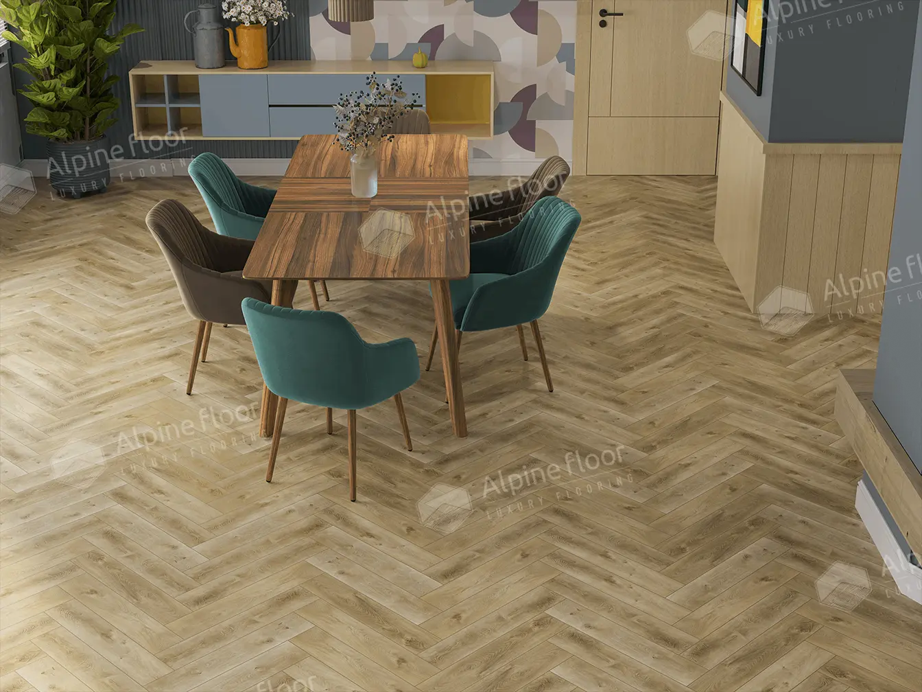 Виниловый ламинат Alpine Floor Parquet LVT Дуб Кастор 590x118x2.5 мм, ECO-16-34