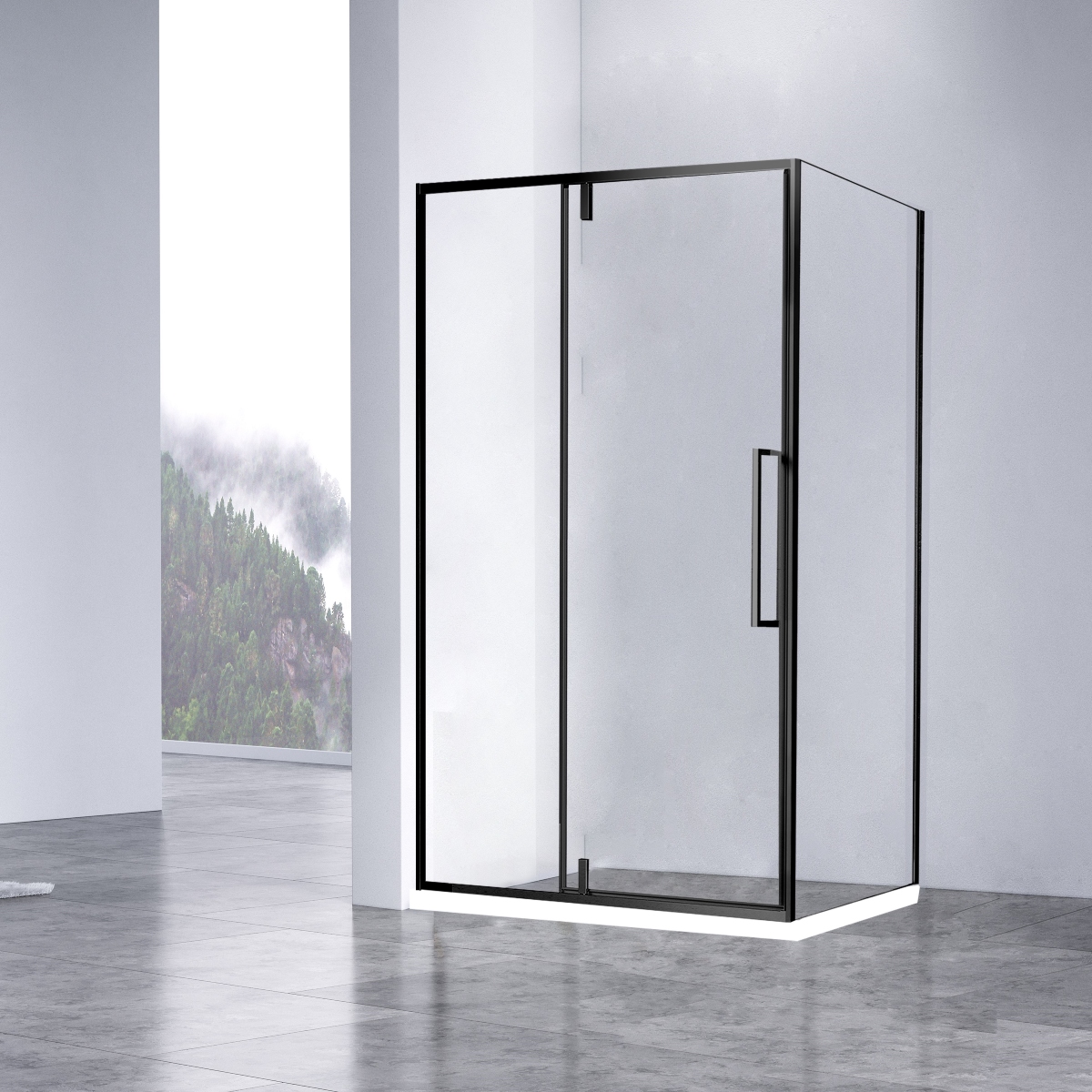 Душевой уголок Vincea Slim-N VSR-4SNP1010CLB 100x100 черный, прозрачный