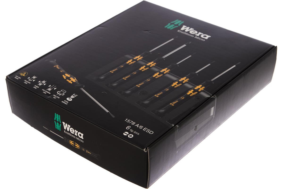 Набор отверток WERA A/6 Electronics Screwdriver Set+Rack 6 шт. WE-030170