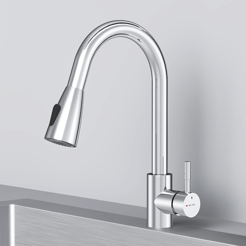 Смеситель для кухни Am.Pm X-Joy S F85B07500 выдвижной излив, хром
