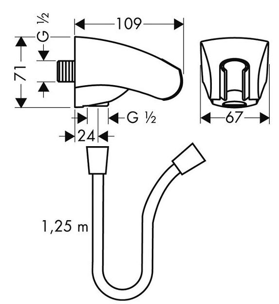 Держатель для душа Hansgrohe Porter E 27507000 со шлангом