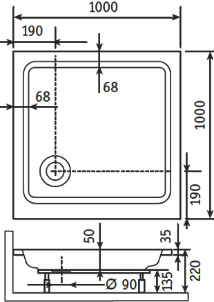 Поддон для душа RGW Style KV 100x100