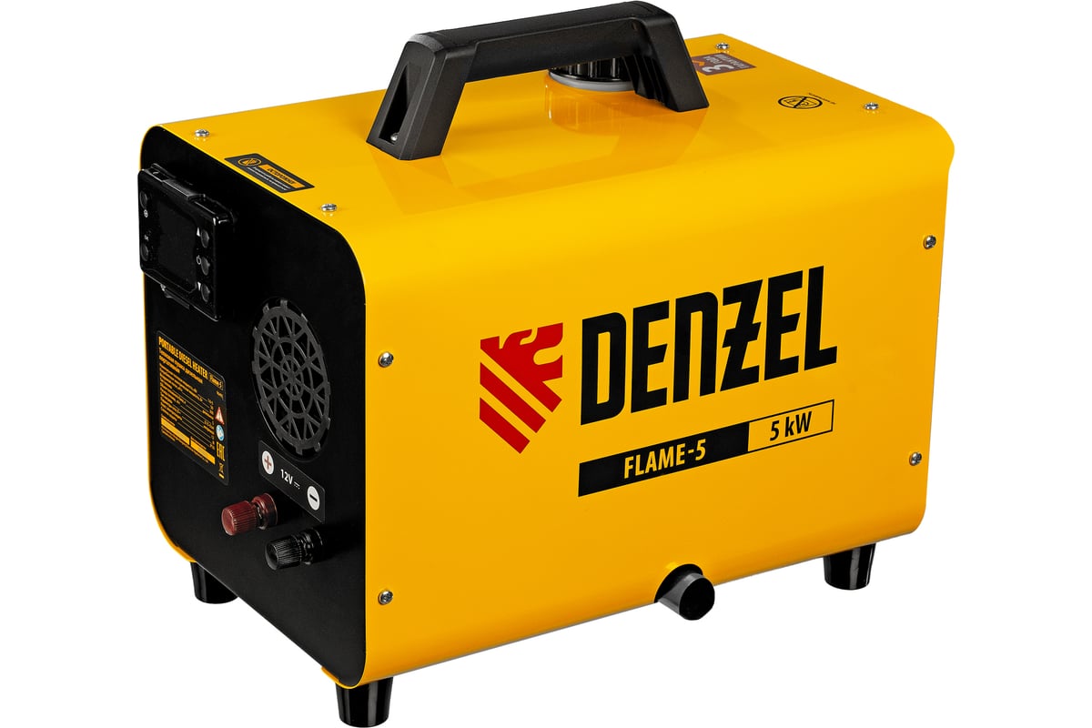 Дизельная тепловая портативная пушка Denzel flame-5, 5 кВт, 300 м3/ч, непрямой нагрев, цифровой термостат 96495