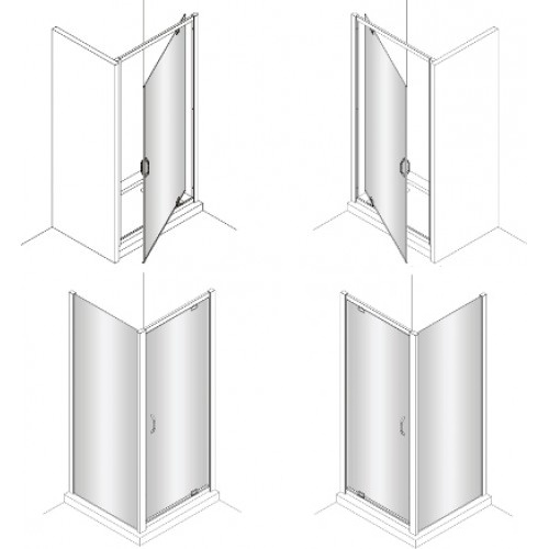 Душевая дверь Huppe X1 90x190 распашная серебро/прозрачная