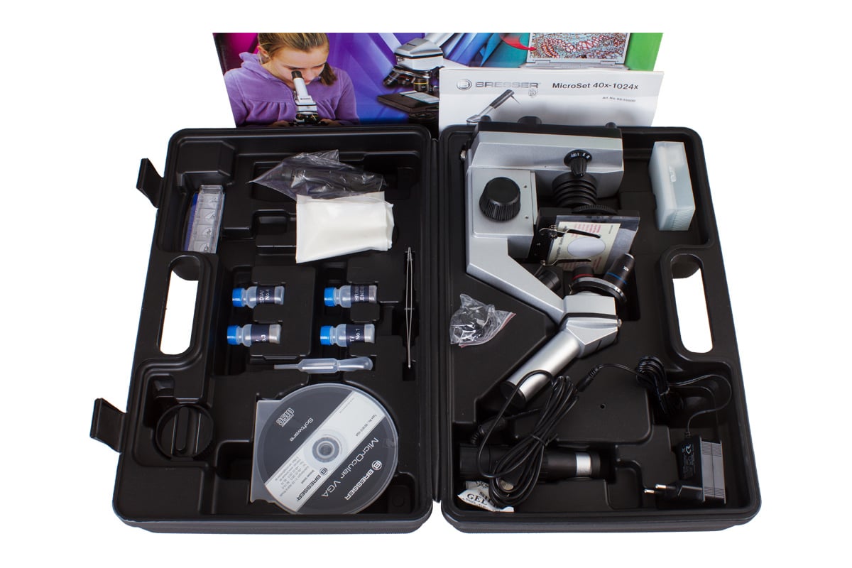 Цифровой микроскоп Bresser Junior 40x-1024x, в кейсе 26754