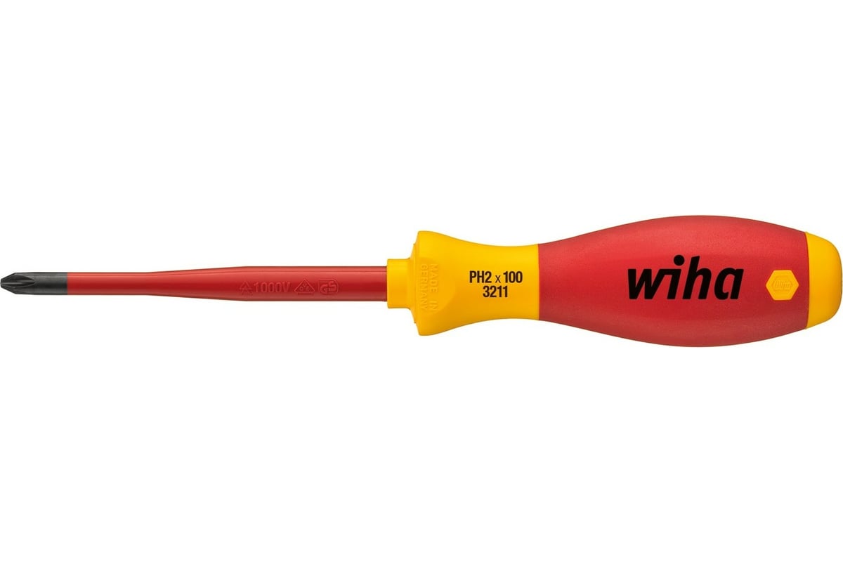Отвертка Wiha SoftFinish electric slimFix Phillips PH2x100 мм wih35394