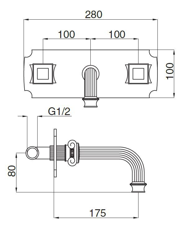 Смеситель для раковины Bugnatese Olimp OLIMP-BLS2-03/24-M золото