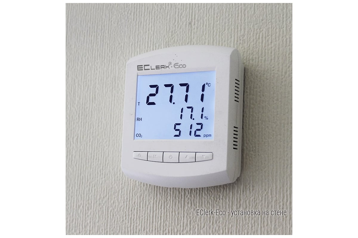 Измеритель температуры влажности и концентрации Relsib CO2 EClerk-Eco-RHTC-0-0-0 4610146060095