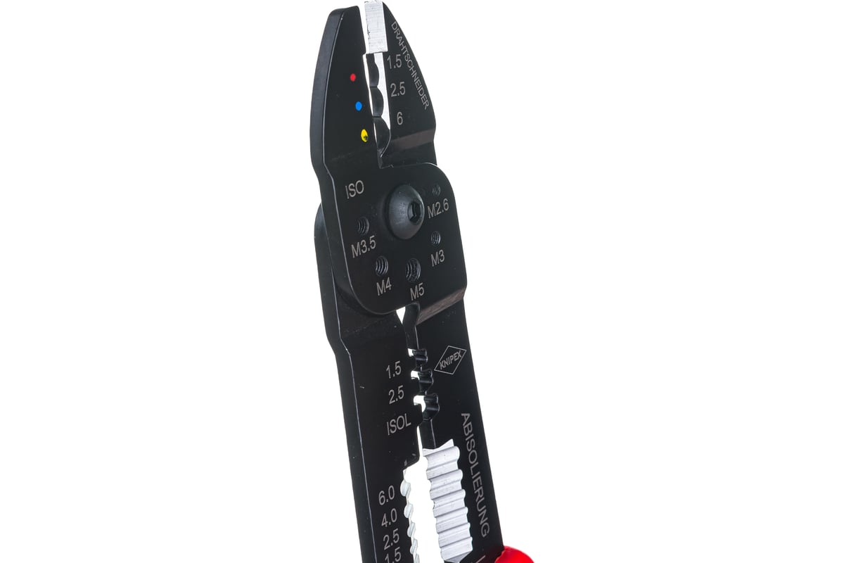 Пресс-клещи для резки и зачистки кабеля Knipex 3 гнезда KN-9722240SB