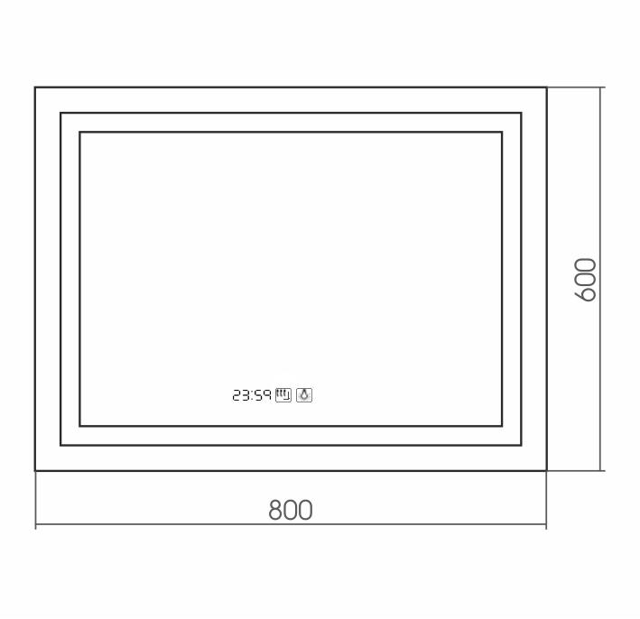 Зеркало Silver Mirrors Livia neo 80x60 см с подогревом, часами