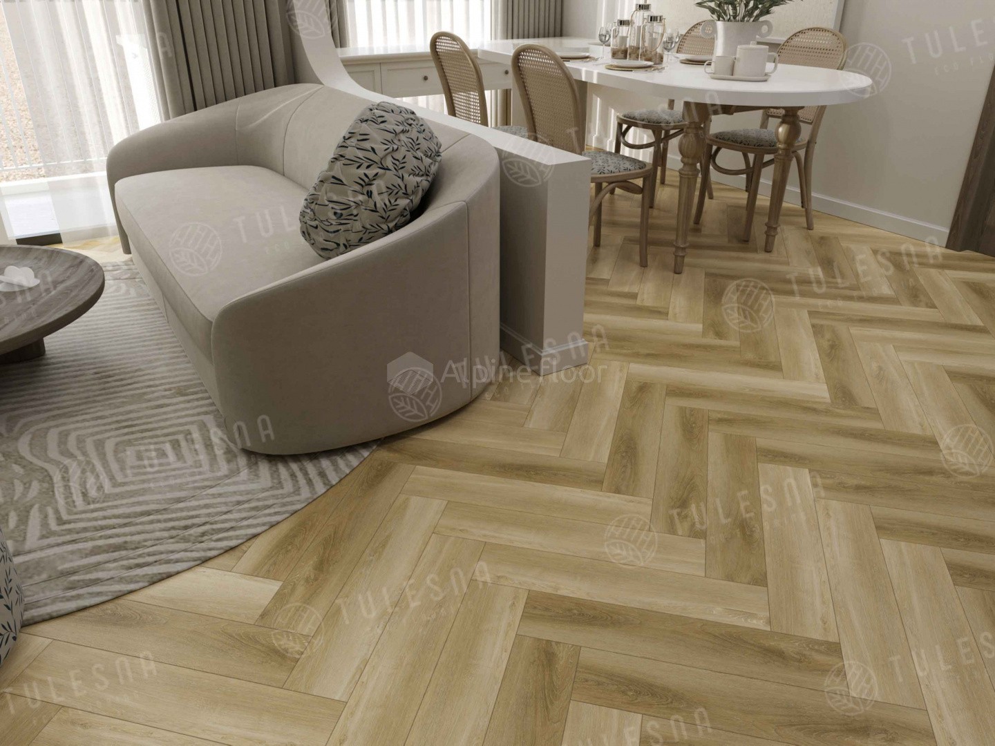 SPC ламинат Tulesna Art Parquet Grazioso 600x125x4 мм, 1005-6B-R