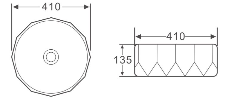 Раковина BelBagno BB1409 41 см белый