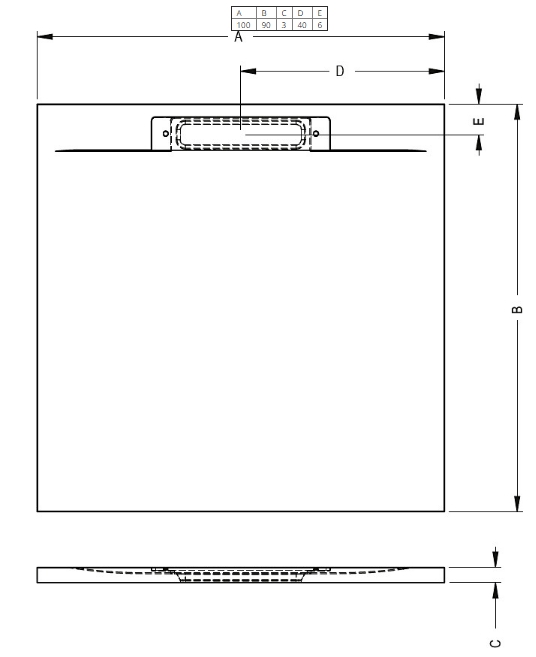 Поддон для душа Riho Isola 100x90 антрацит