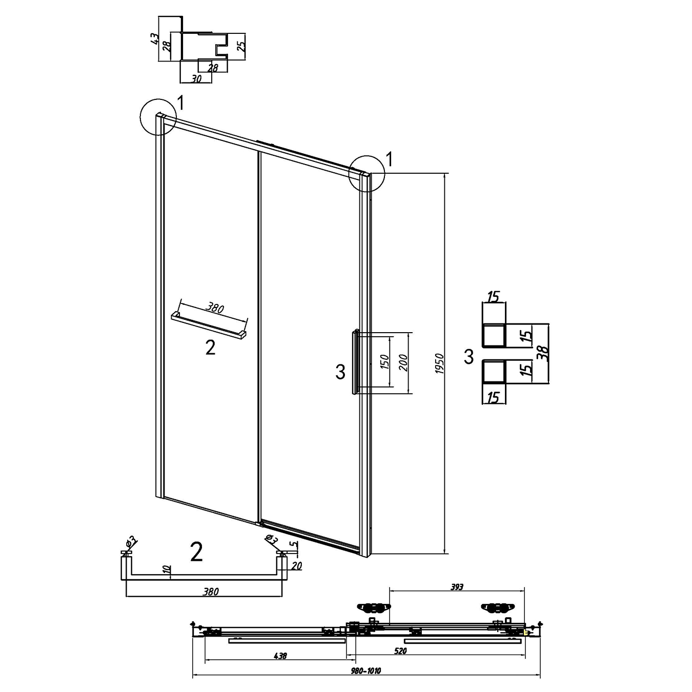 Душевая дверь Grossman Style 100x195 тонированное, черный матовый 100.K33.05.100.21.10