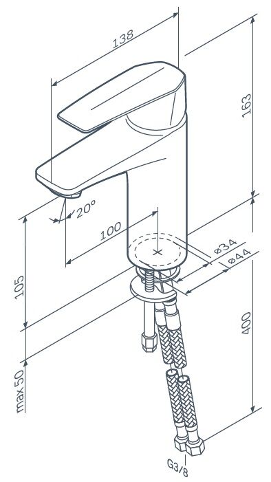 Смеситель для раковины Am.Pm Gem F90A02100