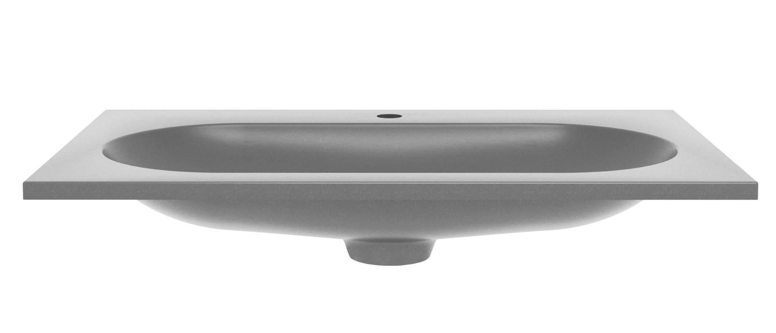 Раковина Vincea VCB-4H800G 80 см кварц, серый шелк