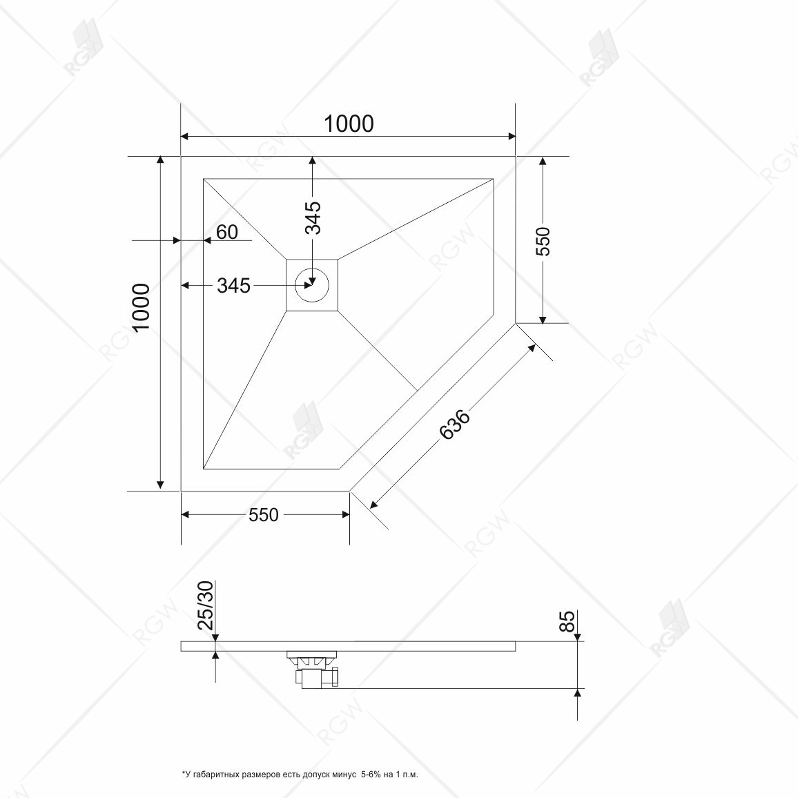 Поддон для душа RGW ST/T-Be 16155100-03 100x100 бежевый