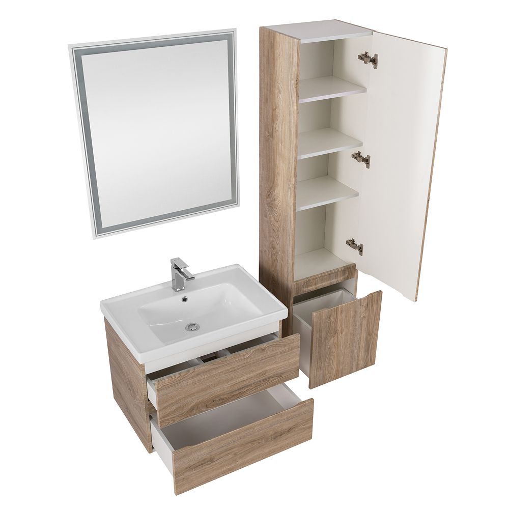 Мебель для ванной Art&Max Techno 90 см дуб мелфорд натуральный