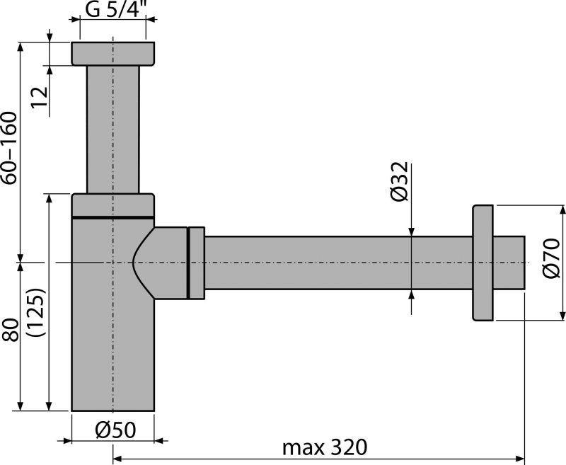 Сифон для раковины Alcaplast Design A400