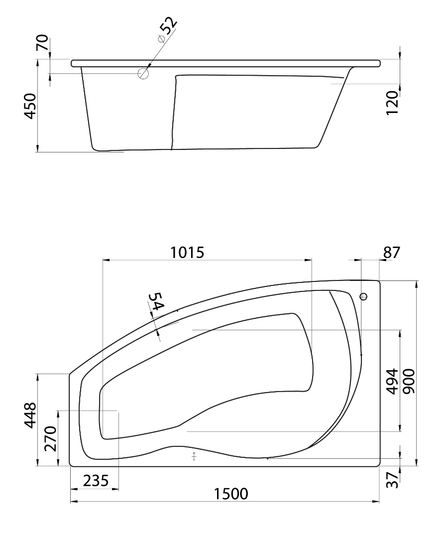 Фронтальная панель Santek Майорка 150x90 L/R