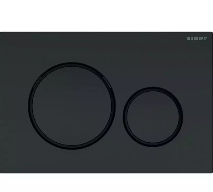 Подвесной унитаз с инсталляцией Geberit Icon 500.300.82.1 безободковый, клавиша черная матовая
