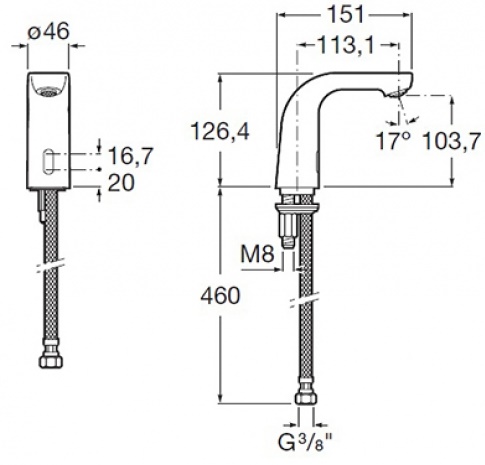 Смеситель для раковины Roca L20-E 5A5709C00 электронный