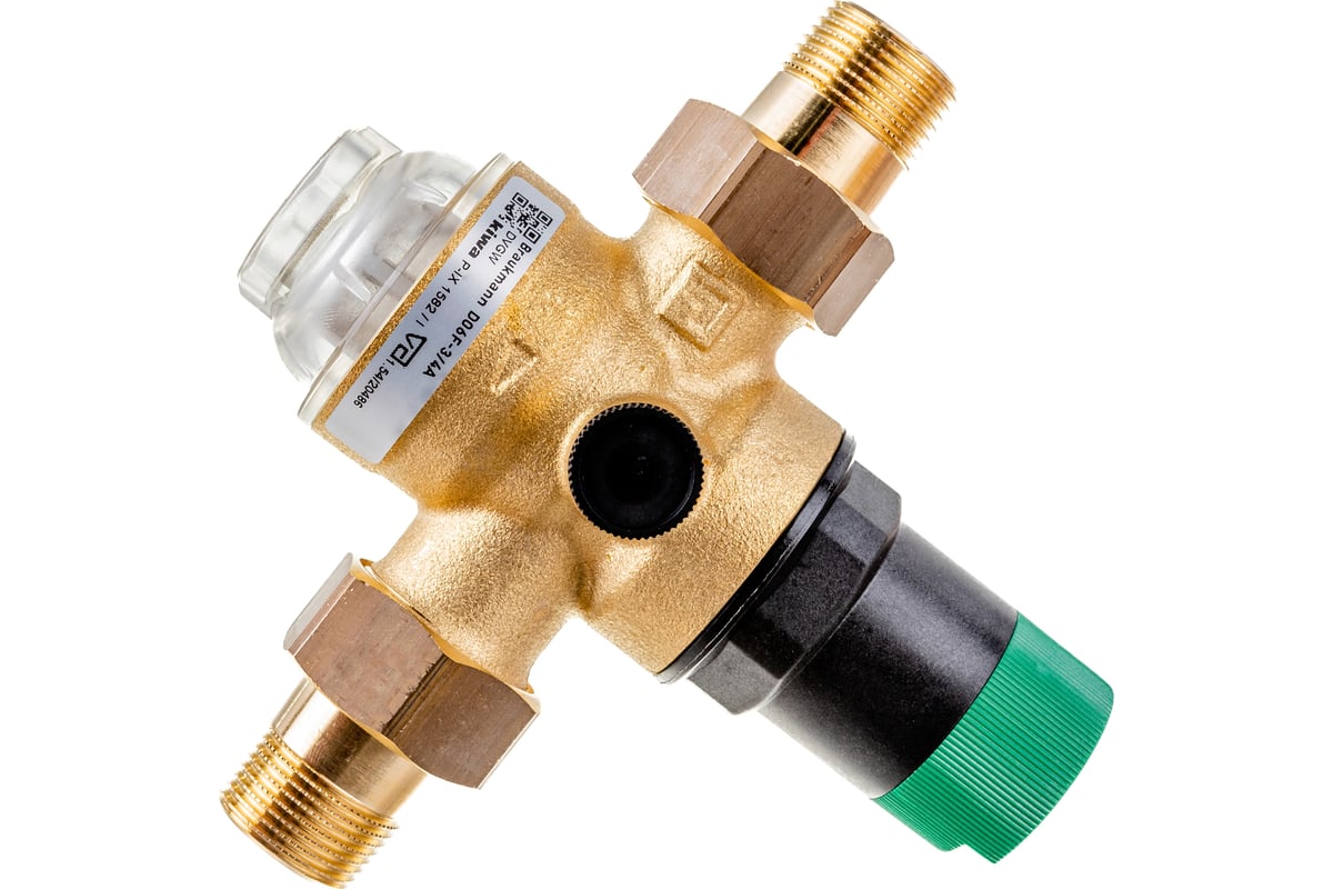 Клапан понижения давления на холодную воду Honeywell диапазон регулировки 1.5-6 атм D06F-3/4''A
