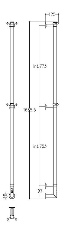 Полотенцесушитель электрический Margaroli Arcobaleno 616NLB-1650 5.5x168 черный