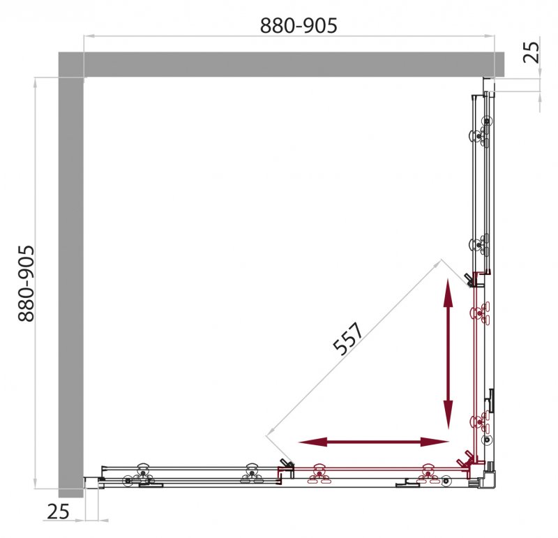 Душевой уголок BelBagno Sela SELA-A-2-90-C-Cr 90x90 прозрачный