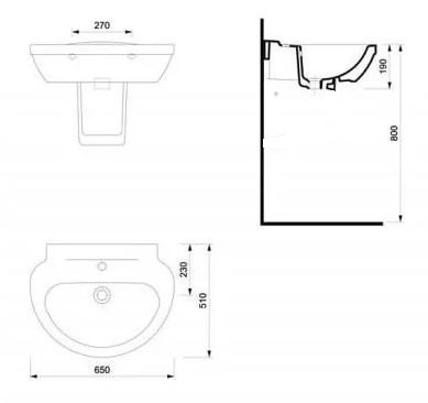 Раковина Creavit Dream DR165 65 см