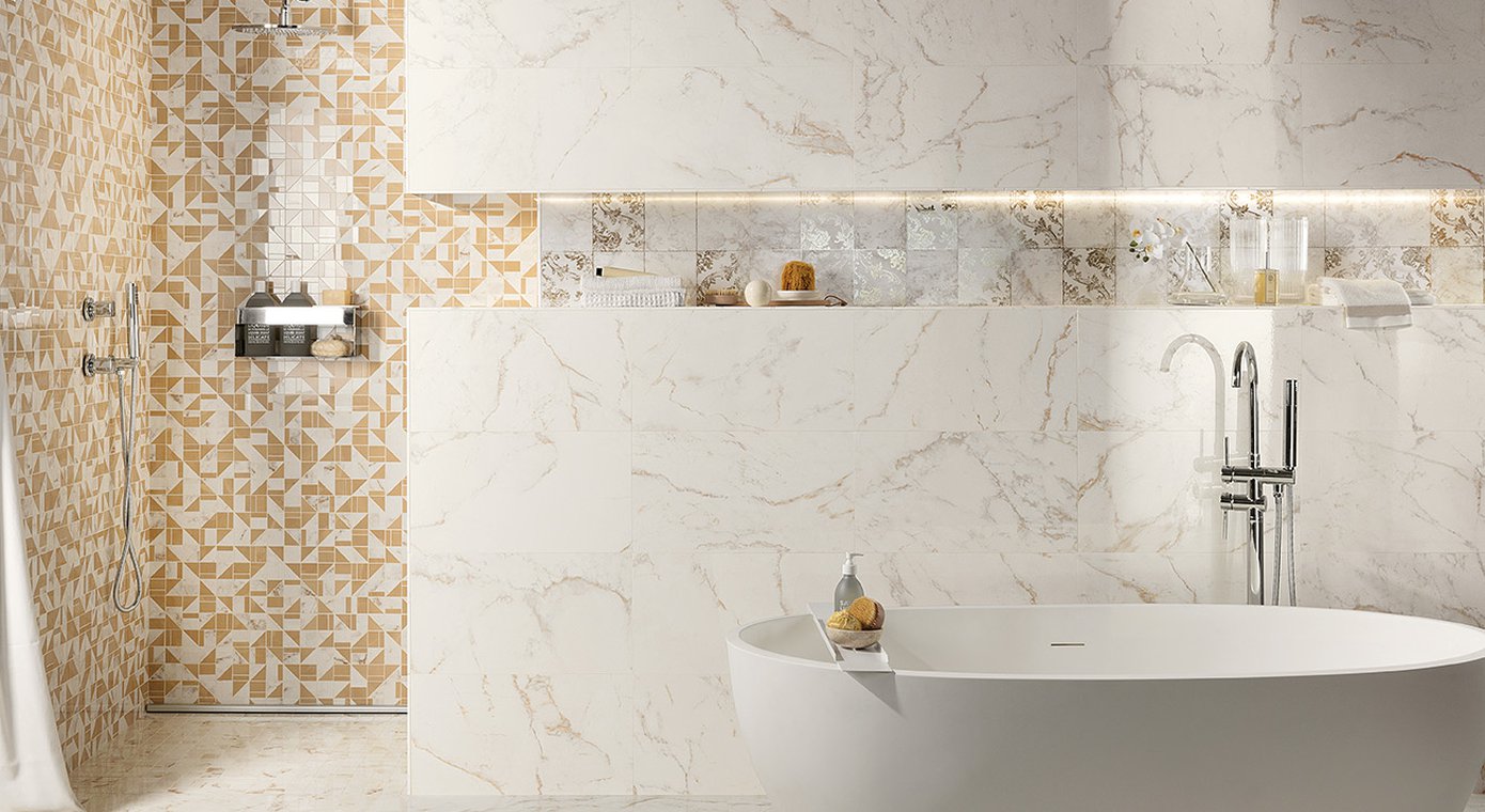 Керамогранит Fap Ceramiche Roma Gold Calacatta Delicato Brillante 120x278 см, fPZN