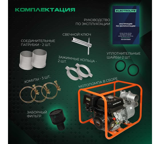 Мотопомпа Electrolite GP-100/13 ШК 2384