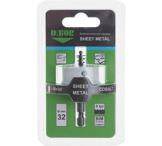 Коронка биметаллическая SHEET METAL 32 мм D.BOR D-HS-BIM-SM-20-032