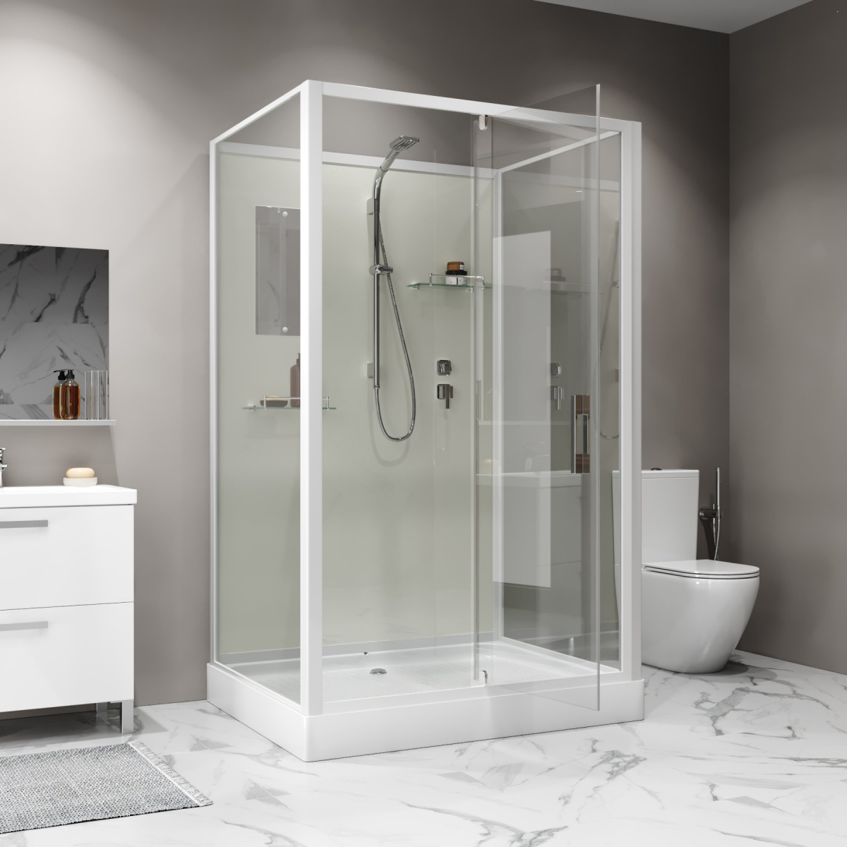 Душевая кабина Niagara Standart ST120/90/15Q/BK 120x90 стекло прозрачное, без крыши, без г/м