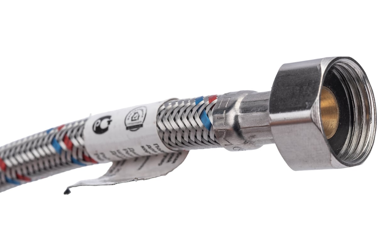 Подводка для смесителей СТМ сталь, 1/2xM10x100 см., короткий штуцер CWFSS100