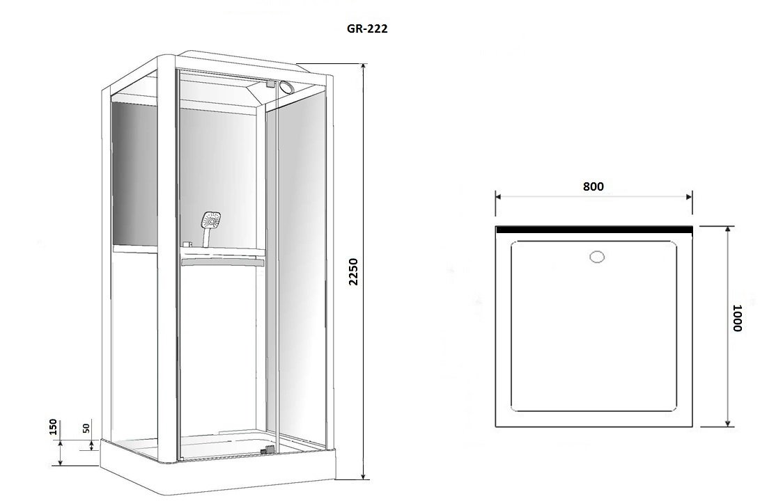 Душевая кабина Grossman GR-222 80x100