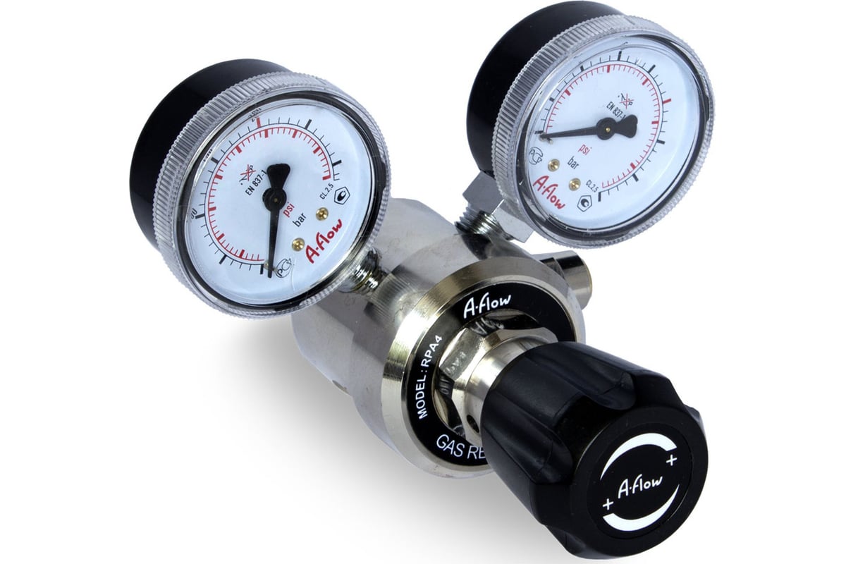 Регулятор давления 1.5 бар, NPT 1/4" внутренняя, никелированная латунь, мембрана из эластомера A-Flow RPA4DP-PD-1,5-F4N