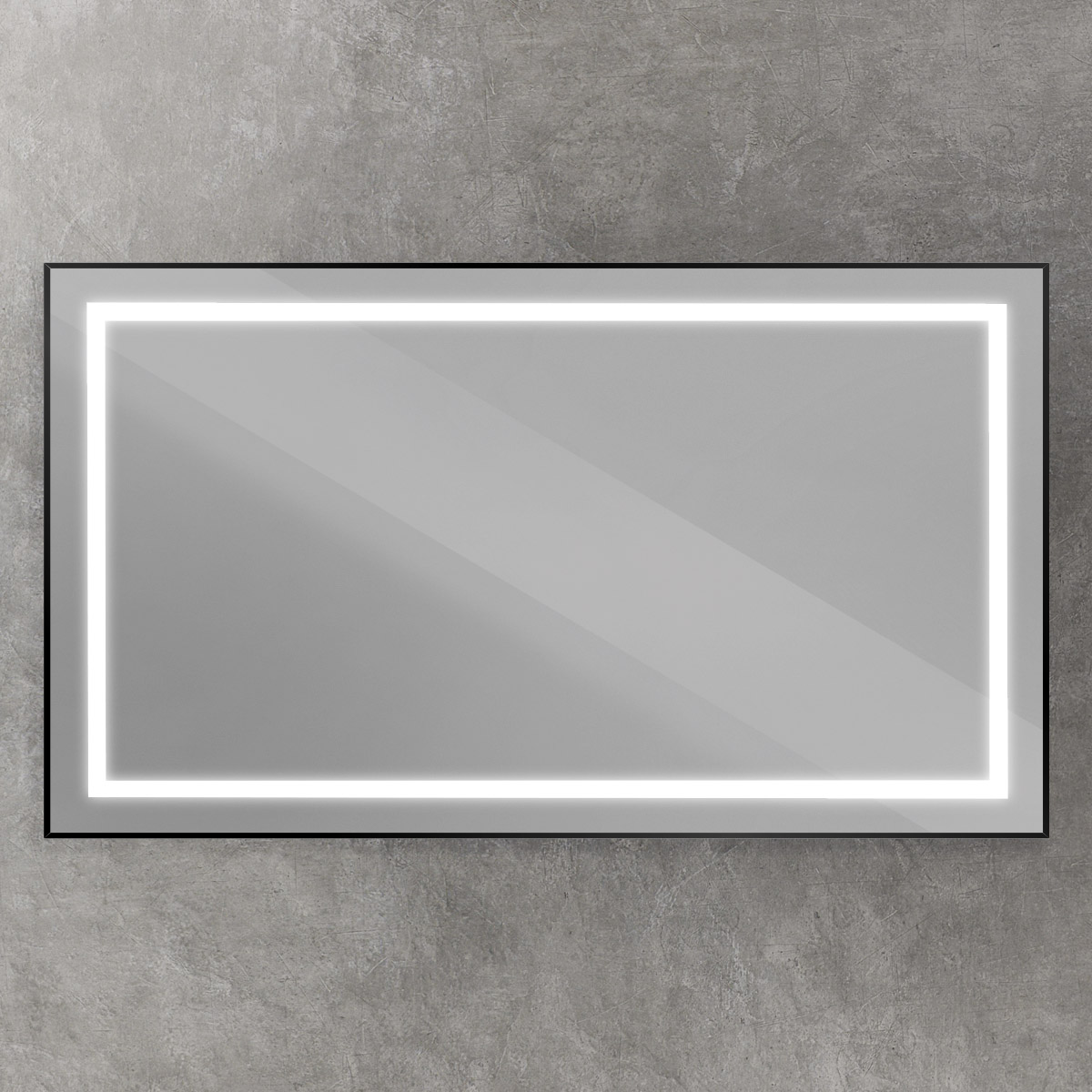 Зеркало BelBagno SPC-KRAFT-1400-800-SENS-NERO 140x80 см сенсорный выключатель, черный