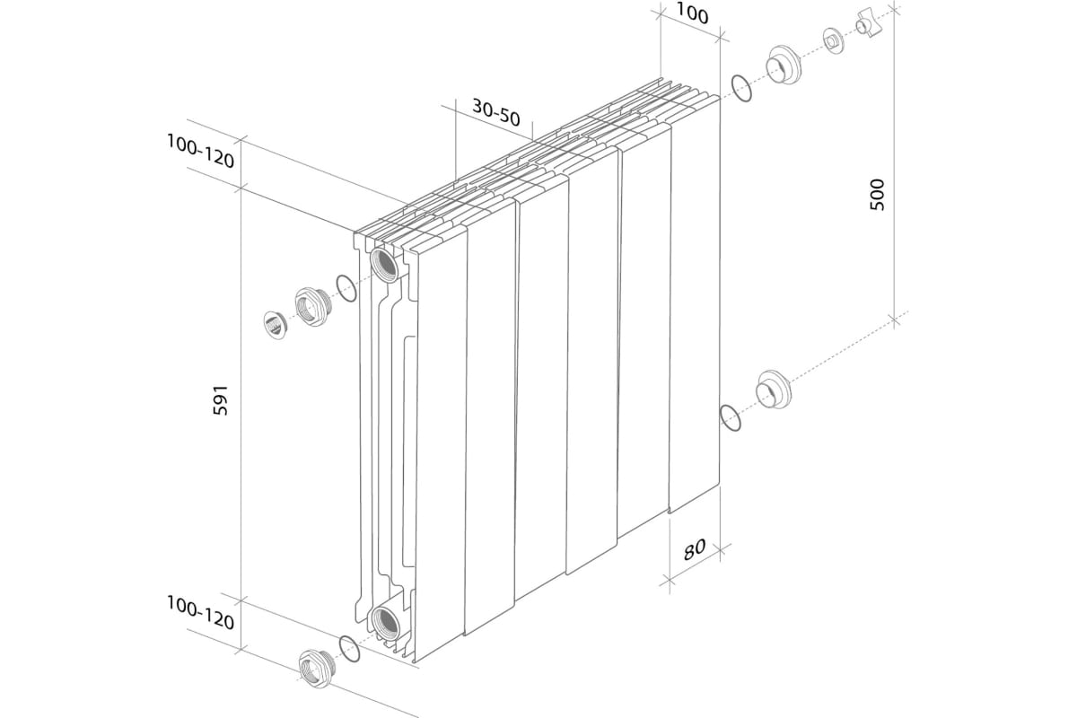 Радиатор Royal Thermo PianoForte 500/Bianco Traffico - 6 секц. НС-1176326