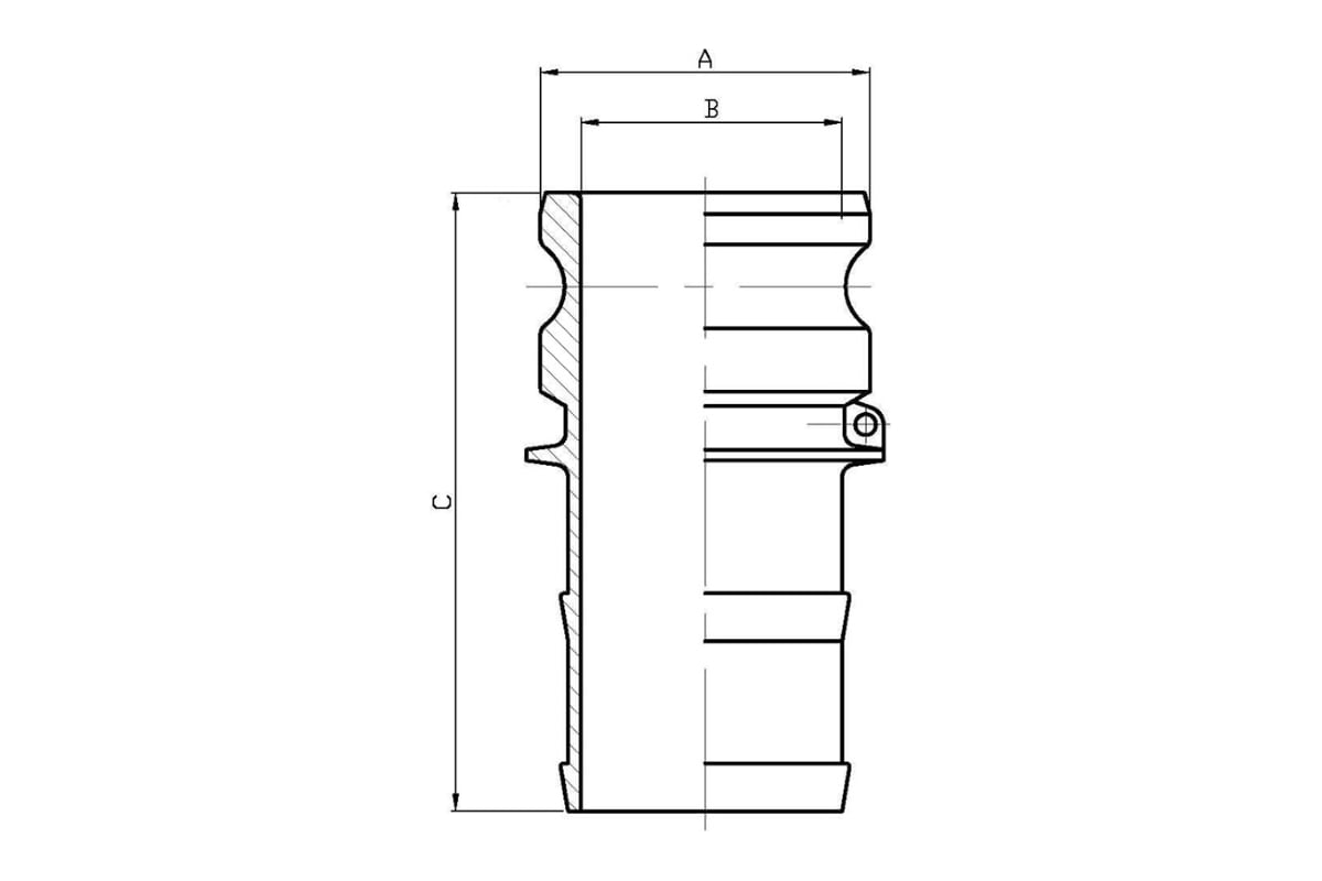Полипропиленовый камлок Гроссис тип E 1 1/2" 0431492