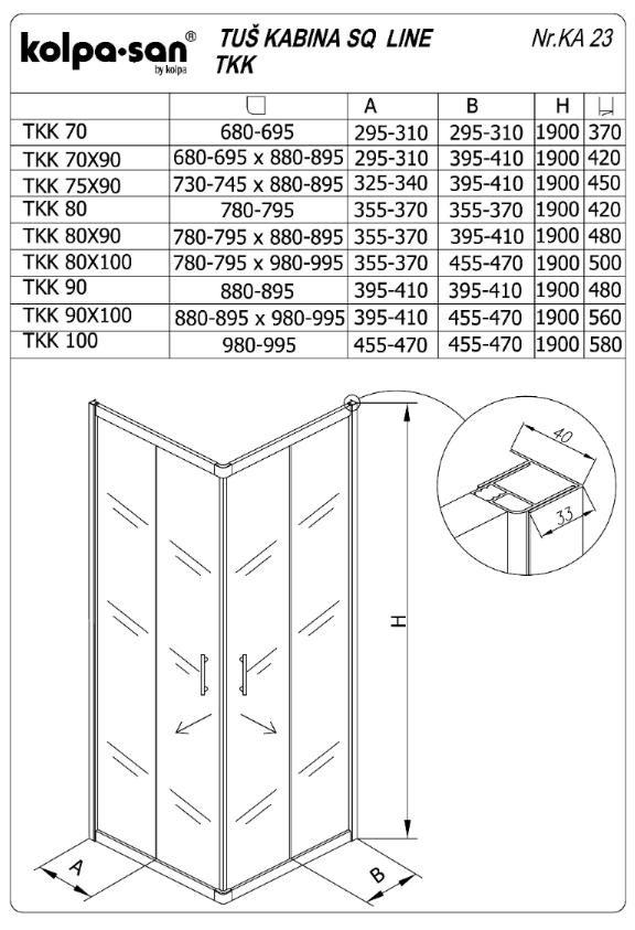 Душевой уголок Kolpa-San Q Line TKK 70x70