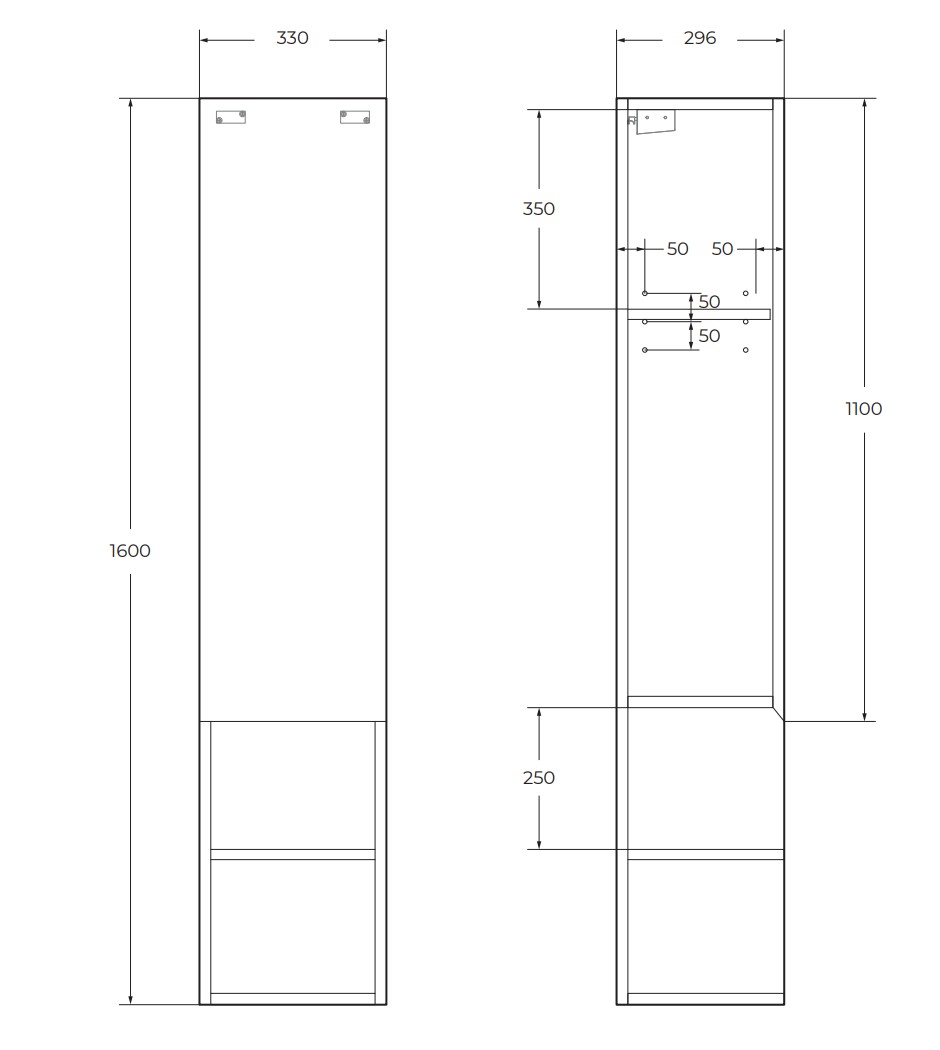 Шкаф пенал BelBagno Kraft 33 см R с одной дверцей, Rovere Nebrasca Nature, KRAFT-1600-1A-SC-RNN-R