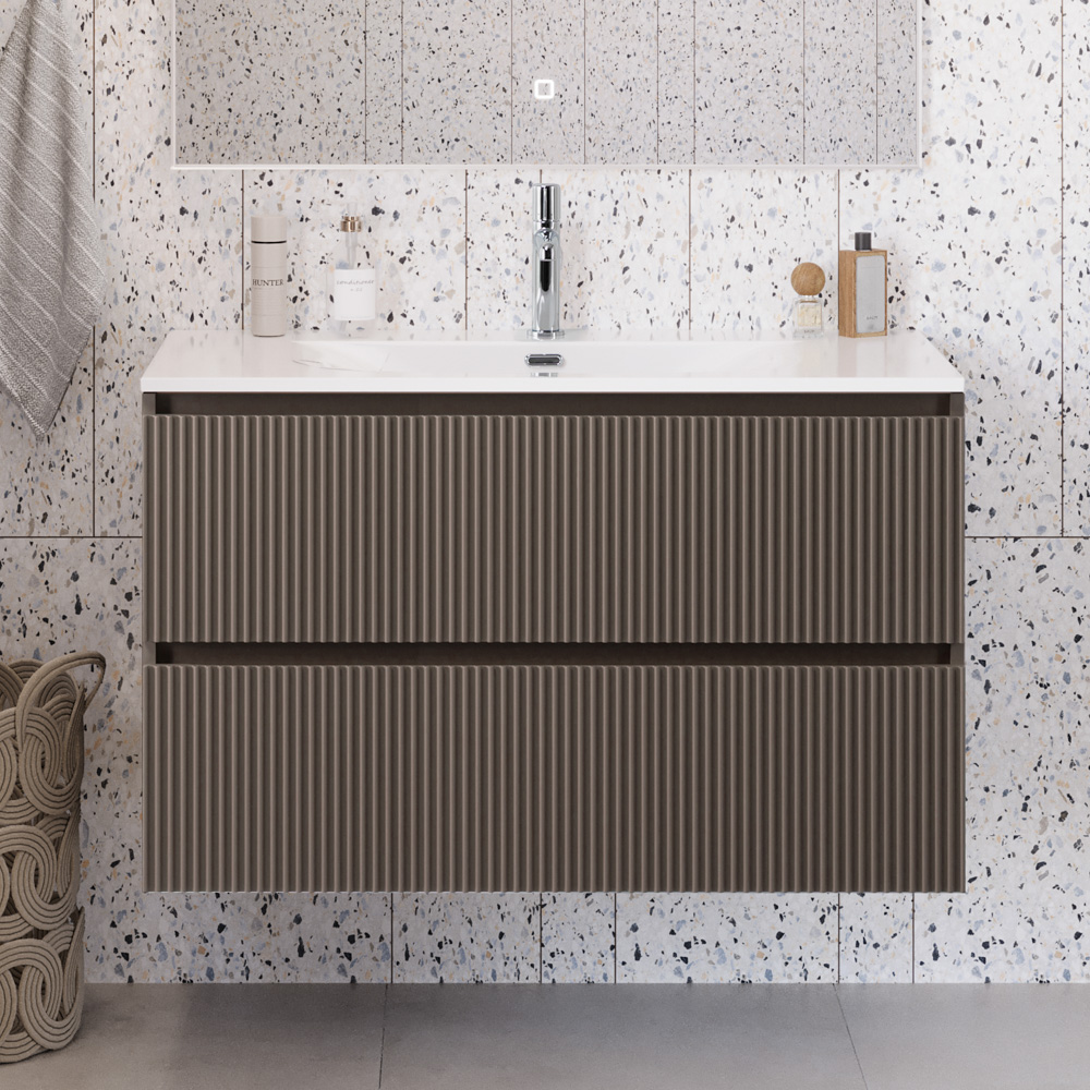 Мебель для ванной BelBagno Uno-Mini 100 см Бежевый матовый