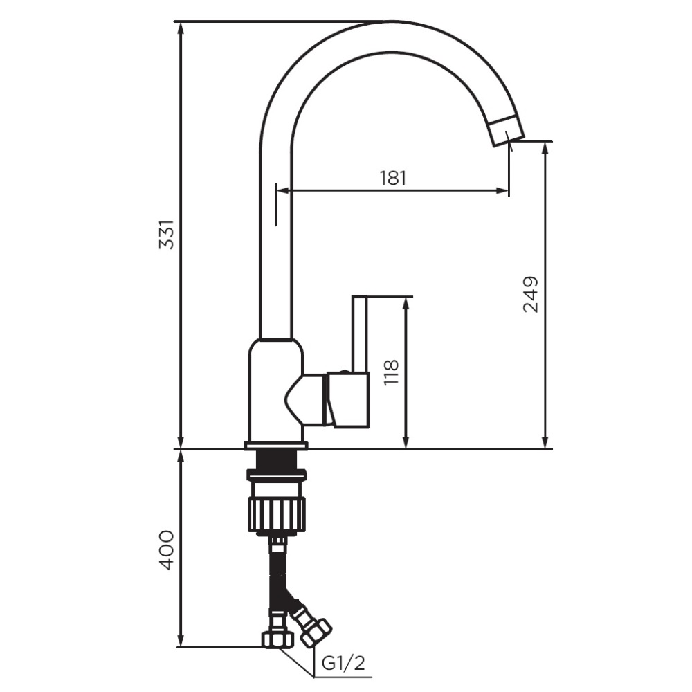 Смеситель для кухни Dorff Logic D3007022 черный матовый