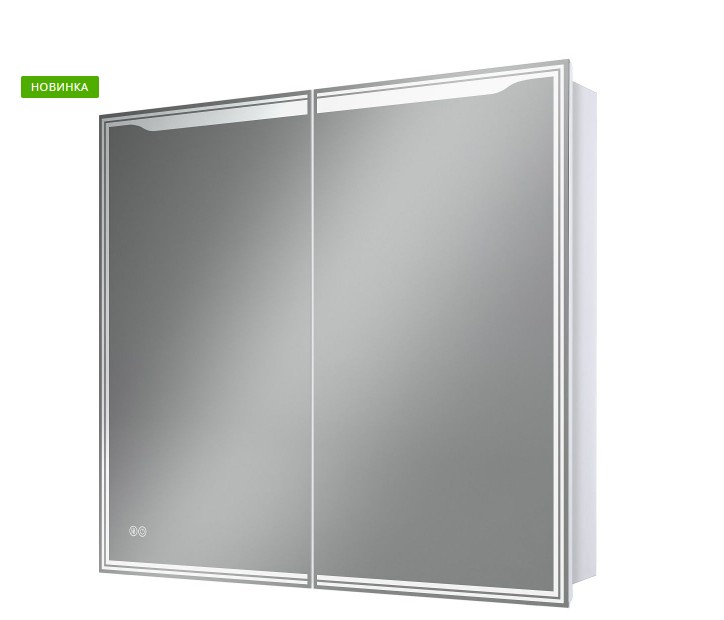 Зеркальный шкаф Art&Max Merano 90x80 см AM-Mer-900-800-1D-L-DS-F с подсветкой, анти-пар