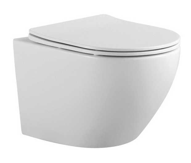 Подвесной унитаз SET Aquatek Европа-020 4в1, кнопка черный матовый