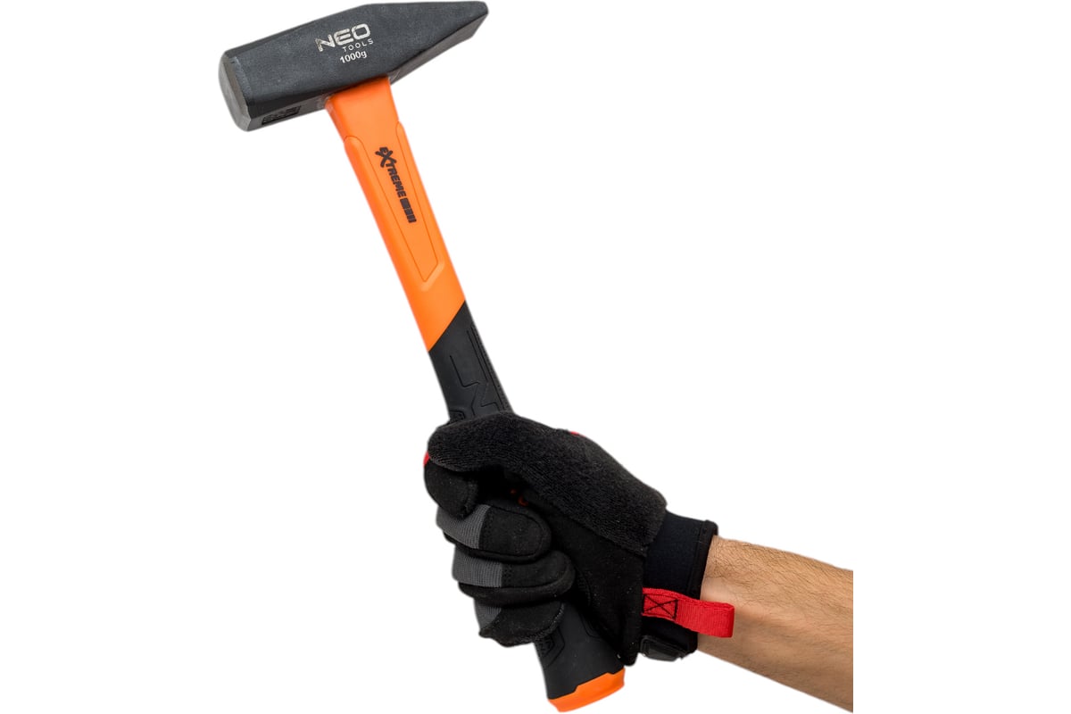 Столярный молоток Neo Tools 1000 г, рукоятка из стекловолокна 25-147