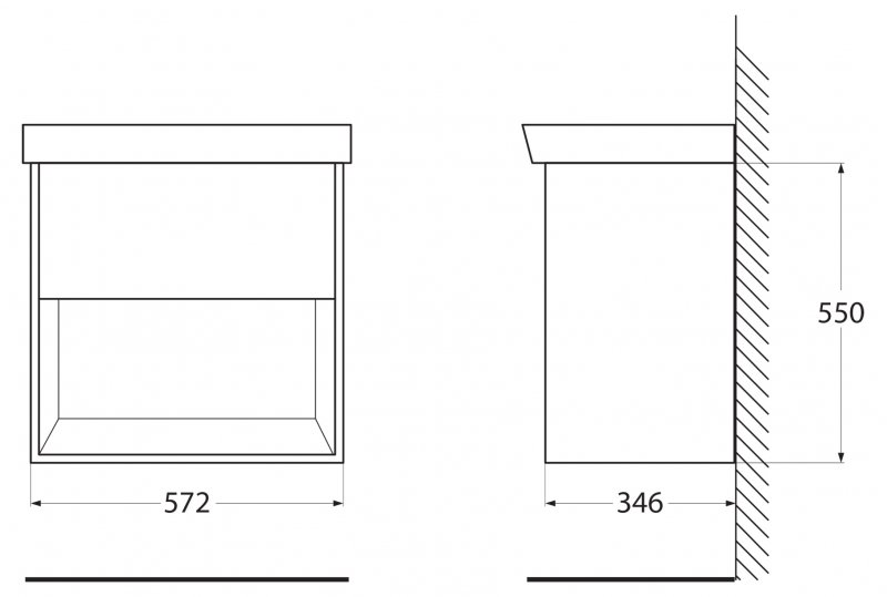 Мебель для ванной BelBagno Neon 60 см, 1 ящик, Rovere Scuro