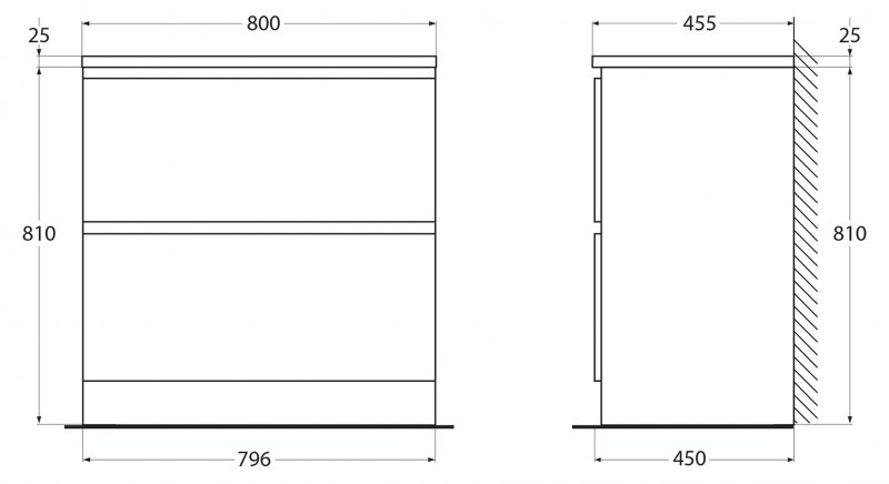 Тумба с раковиной BelBagno Albano 80 см напольная, Rovere Rustico